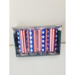 Vintage 2003 Boston Warehouse Set of 4Acrylic Tumblers Stars & Stripes Patriotic